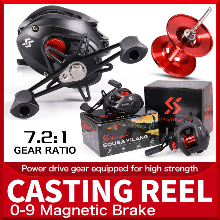 baitcasting reel lazada Baitcasting Fishing Reel Aluminum Spool Bait Casting Reel 7.2:1 Gear Ratio  Fishing Wheel for Saltwater Fishing 200 Series Fishing Reel 0-9 Magnetic  Brake Reel - Lazada