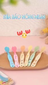 Thìa báo nóng Misan cảm biến nhiệt đổi màu khi nóng thìa ăn dặm dành cho bé chất liệu silicone an toàn cho bé