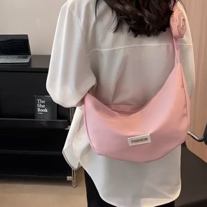 Shoulder bag versatile cross-body bag large-capacity canvas bag casual autumn and winter single shoulder dumpling bag female college class