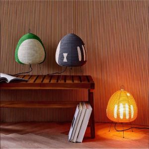 Akarilite Retro Japanese Style Decorative Lampshade Iron Body Paper Material Non Intelligent Control Living Room Bedroom