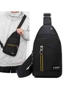 2025 New Mens Chest Bag Waterproof Close-Fitting Zipper Sports Single Shoulder Backpack Pure Color Commuting Versatile Crossbody Bag