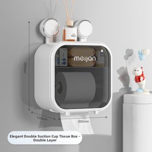 MEIJIAN | Waterproof No-drill Wall-mounted Toilet Paper Holder