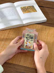 Japanese Wafu Style Cute Cartoon Cat Neko Rectangle Acrylic Fridge Magnet Message Magnetic Decor Gift Idea Souvenirs