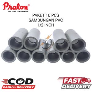 (10 PCS)SOK 1/2"inch AW PRALON/SOCK 1/2" AW/SOCKET PVC/SAMBUNGAN PIPA POLOS 1/2" 05 INCH/SOCKET 05