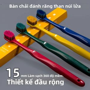 Mới Than Núi Lửa Bàn Chải Đánh Răng Thân Thiện Với Môi Trường Mở Rộng Sợi Mềm Cao Cấp Chăm Sóc Vệ Sinh Răng Miệng Cho Người Lớn Di Động Bàn Chải Đánh Răng Bằng Tay