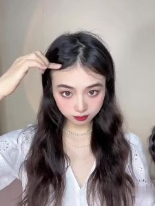 Hair Bangs With Braided Headband Hair Hoop Synthetic Extensions Elegant For Bangs Black And Brown Synthetic Light Airy Bangs Wi