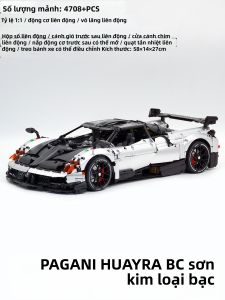 TAIGAOLE | Mô Hình Xe Đua Pagani Huayra Màu Bạc Kim Loại MOC