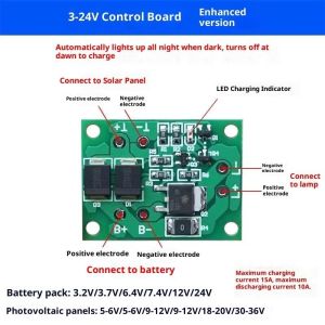 EELHOE | Garden Street Light 3-24V 4-10A Controller Module Automatic Solar Panel Battery Charger Board Night Lamp LED Control Switch