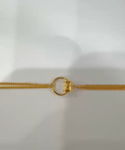 Poh Heng Jewellery 22K Circular Barrel Bracelet in Yellow Gold [Price By Weight]
