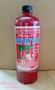 NƯỚC CỐT DÂU TÂY TƯƠI (1000ml) KHÔNG CHẤT BẢO QUẢN KHÔNG HƯƠNG LIỆU.