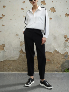 Early Autumn Black Tapered Long Pants