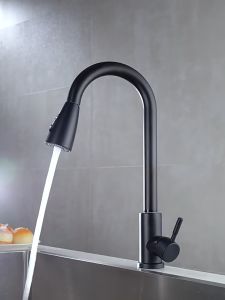 Vòi rửa bát chén DÂY RÚT INOX nóng lạnh 2 chế độ rửa Tặng Kèm 2 Dây dẫn 60cm