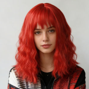 European and American cross-border womens wig headgear Comfortable breathable water ripple curly hair Air bangs wig headgear