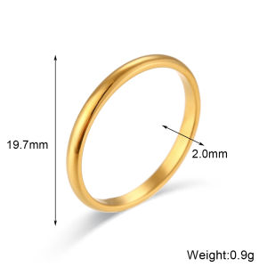Size 5-10 Waterproof Stainless Steel Ring Gold Plated Silver Color 2mm 4mm 6mm Basics Rings For Men Women Stackable Rings