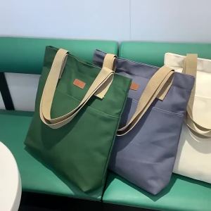 New Large-capacity Shopping Bag Canvas Tote Bag Student Book Storage Bag Shoulder Bag Female Eco-Friendly Reusable Handbags
