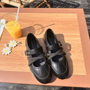 SENYUMI | Goat Leather Mary Jane Flats Dress Shoes