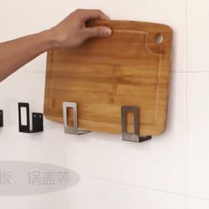 Pot Lid Rack Punch-free Shelf Kitchen Holder Wall-mounted Pot Lid Storage Cutting Board Holder Kitchenware Pot Lid Holder