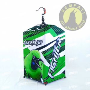 SEMPATI Krodong Kerodong Kotak No 2 Full Printing Motif Cucak Ijo Single Layer Bahan Lotto Super Kain Kurung Kurungan Cover Penutup Sangkar Kandang Kotak Burung Kenari Kacer Cucak Ciblek