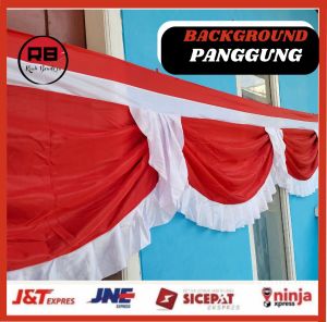 BENDERA GELOMBANG MERAH PUTIH GARUDA GEDUNG ISTANA