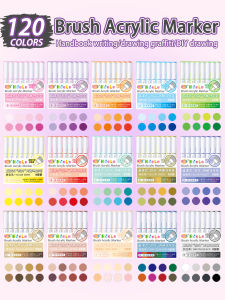 Hdele 120/64/56/8 Colors Brush Acrylic Marker Pens SetHandbook WritingDlY Graffiti DrawingStudent Art Acrylic Paint Pens