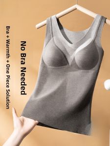 Miiow | Thickened Womens Vest With Chest Pad Woolen Underwear Base Layer Warm Top Seamless Innerwear Autumn Winter MiiOW Cat Person