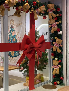 Giant Red Cross Butterfly Knot Shop Window Door Head Decoration Festival New Year Arrangement Christmas Decorations Supplies
