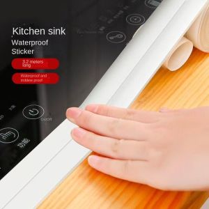 3.2M Self-adhesive Sealing Tape PVC Oil-Proof Kitchen Sink Edge Caulk Tape Waterproof Bathroom Toilet Corner Wall Sticker