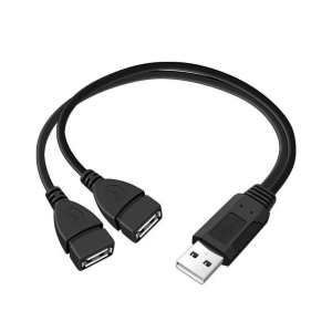 NNBILI USB 2.0 Splitter Y Cable 1 Male to 2 Female Extension Cord Power Adapter Converter for PC Car Data Transmission Charging