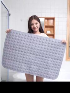 35*70cm PVC Bathroom Mat Non Slip Safety Anti-bacterial Shower Protection Mat Rubber Suction Mat Household Floor Mat