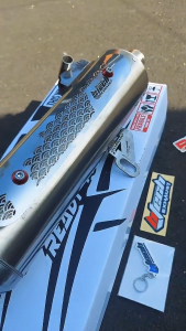 KNALPOT STANDAR RACING BTECH EXHAUST LUSTER TITANIUM TAMENG POLOS- AEROX NEW- NMAX - GRAND FILANO - FAZZIO