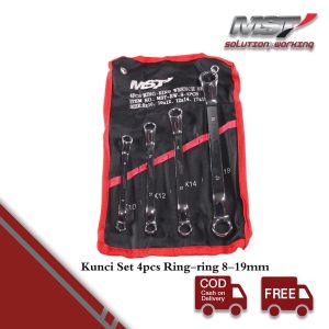 MST Kunci Set Ring-ring Set 4pcs 8-19mm Konci Ring Box End Wrench Set 4pcs