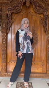 ANETH Set Crinkle Sublim LD 110 - Setelan Polos Long Hair Crinkle Sublim