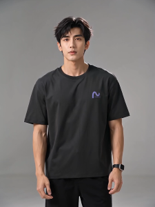 Baleno Mens Short Sleeve T-Shirt 220g Premium Tee 9825201M502 - Light blue casual tee with subtle logo suitable for everyday wear.