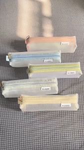 Mesh Pencil Case Simple Transparent Mesh Pencil Case Pen Storage Student Pencil Bag Large Capacity Stationery Organizer Pouch School Supplies Pencil Case Clear Mesh Pouch Office Tools Student Pen Bag Portable Stationary School Supplies
