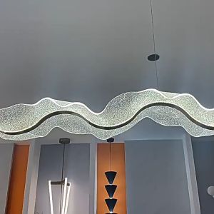 Lampu Hias Gantung LED 3 Warna Remote 100/120/150cm pita langit berbintang Lampu Hias Gaya Skandinavia yang Dapat Diredupkan Lampu Gantung ruang tamu Ruang Makan kamar tidur JEF