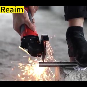 REAIM Brushless 450W Gerinda Baterai 4Inch Mesin Gerinda Tangan Cordless Angle Grinder