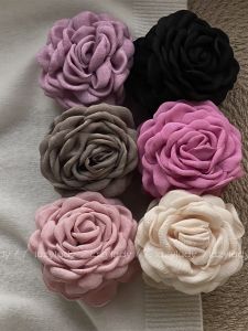 Upgraded Exquisite Three-Dimensional Rose Caro Hand-Made Grip Retro Fashionable Grip Fabric Shark Clip