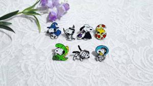 Bandai | Bộ 7 Ghim Cài Áo Hình Chó Hoạt Hình Khủng Long Phi Hành Gia Tráng Men Kim Loại Dành Cho Ba Lô Mũ Quần Áo Dành Cho Người Hâm Mộ - Trâm Cài Dễ Thương Đồ Sưu Tầm