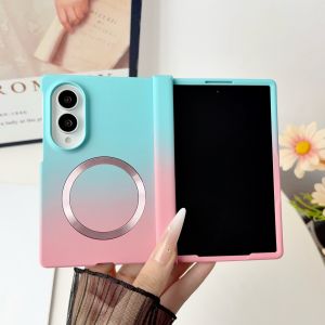 Colorful Gradient Liquid PC Phone Case for Samsung Z Fold 8 Ultra 8 7 6 5 4 3 for Magsafe Wireless Charge Hinge Protection Cover