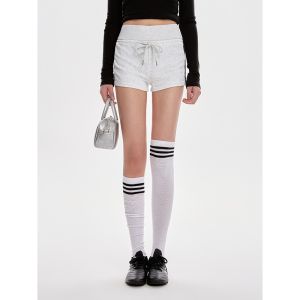 Black High-Waist Casual Sports Pants Womens Spring Summer New Style Slimming Cool Short Shorts Versatile for Trendy Girls