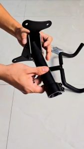 Móc treo xe đạp gắn tường ngang 2 nhánh có điều chỉnh nghiêng 360 độ gập gọn lên 90 độ kéo dài thu gọn (đầy đủ phụ kiện) + kèm dây buộc bánh xe - KAVISOTA