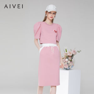 Aivei Tennis Series Summer Casual Bubble Sleeve Top Skirt Set Q0360109 ชุดกระโปรงแขนฟองลำลองสำหรับฤดูร้อน 2023