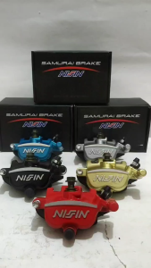 Kaliper Nissin Samurai 2 Piston Kaliper Kanan + Kampas Rem Universal Semua Motor