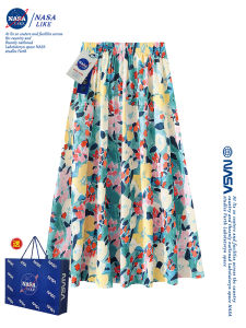 Joint Name Beach Swing Skirt Mid Length Long Length Womens Clothing Easiest for Match Slim Looking Elastic Waist Floral Skirt Womens A- line Pleated Skirt