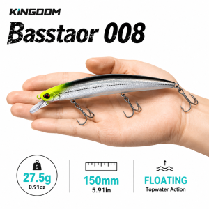 KINGDOM | KINGDOM Basstaor Fishing Lure 150mm 27.5g Floating Minnow Lure Hard Bait Long Casting Wobbler Bait Deep Diving Sea Bass Fishing