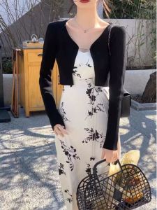 Áo Len Cardigan Dệt Kim Ice Silk Chống Nắng Mỏng Mùa Hè Cho Nữ Áo Khoác Ngoài Dài Tay Cổ Chữ V Màu Trơn Thường Ngày Phong Cách Hàn Quốc