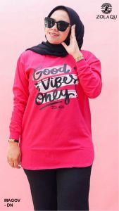 KAOS ZOLAQU TERBARU 2024 BAJU WANITA LENGAN PANJANG ATASAN JUMBO SEMI TUNIK OFFICIAL STORE AGEN RESMI