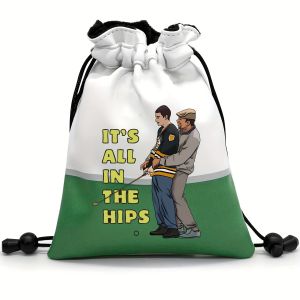 Funny Golf Valuables Pouch PU Leather Golf Tee Pouch with Drawstring Closure Golf Ball Handbag Portable Ball Pouch