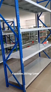 Rak Gudang Besi Murah / Rak Besi Baja/ Rak Gudang Besi 4 Susun