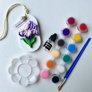 Handmade DIY Painted Color White Body Flower Plaster Relief Painting Company Group Building Team Activity Props Hand Gift